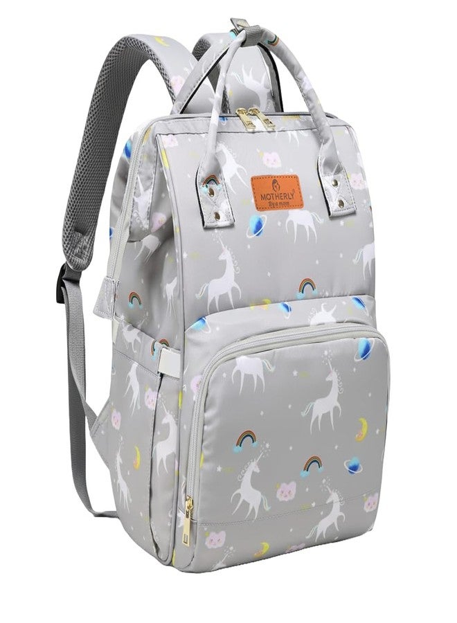 Motherly Elegant Diaper Bag for Mothers for Travel, Maternity Bag for Newborn Baby, Mothers Travelling Bag, Multipocket Water Resistant Baby Bag, Hospital Bag with Warranty (Unicorn Gray-Style3) - Image 1